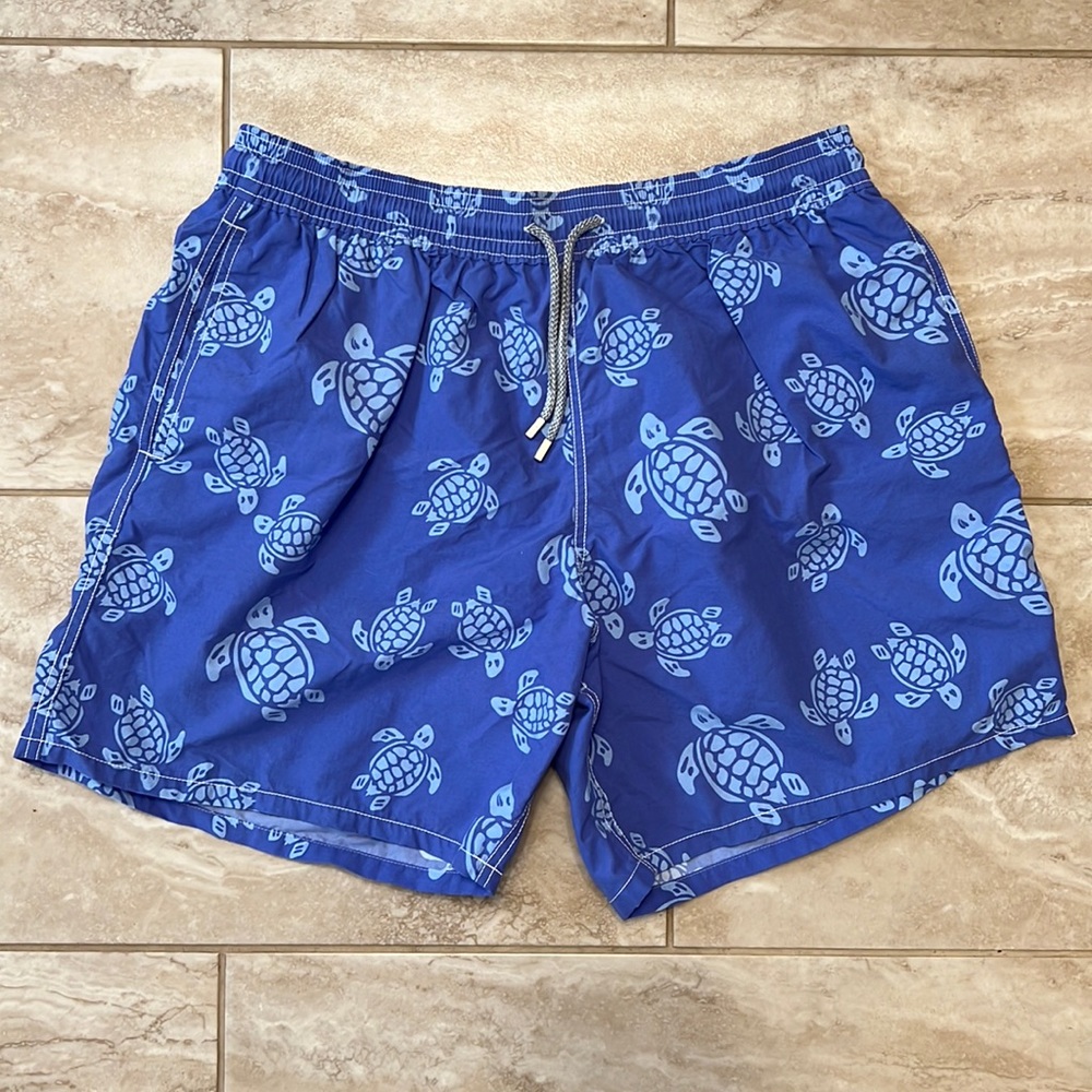 Vilebrequin Mens Swim Trunks - Blue turtles